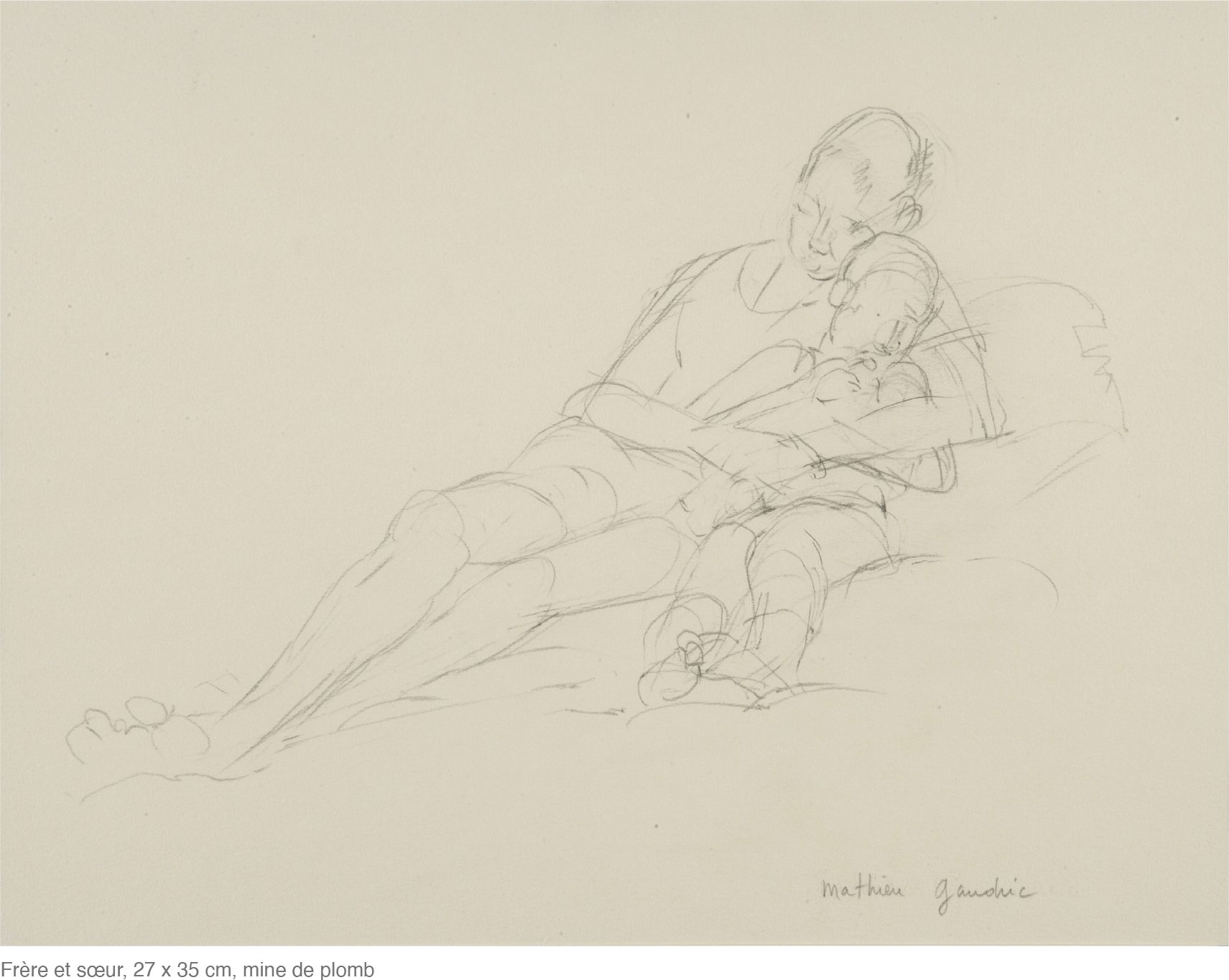 Frère et sœur, 27 x 35 cm, mine de plomb