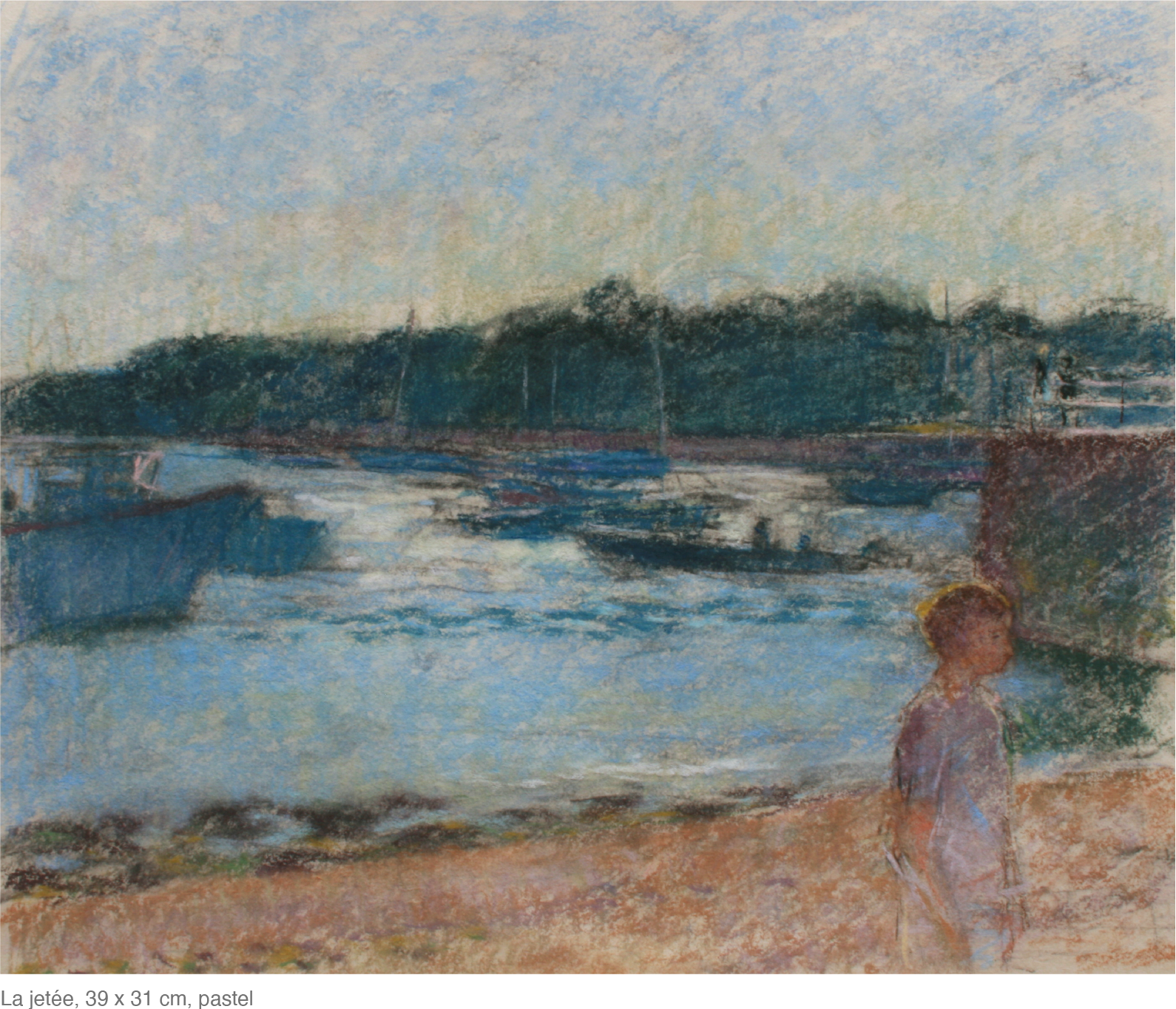 La jetée, 39 x 31 cm, pastel