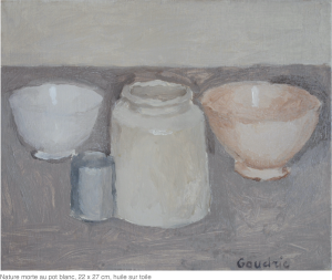 Nature morte au pot blanc, 22 x 27 cm, huile sur toile