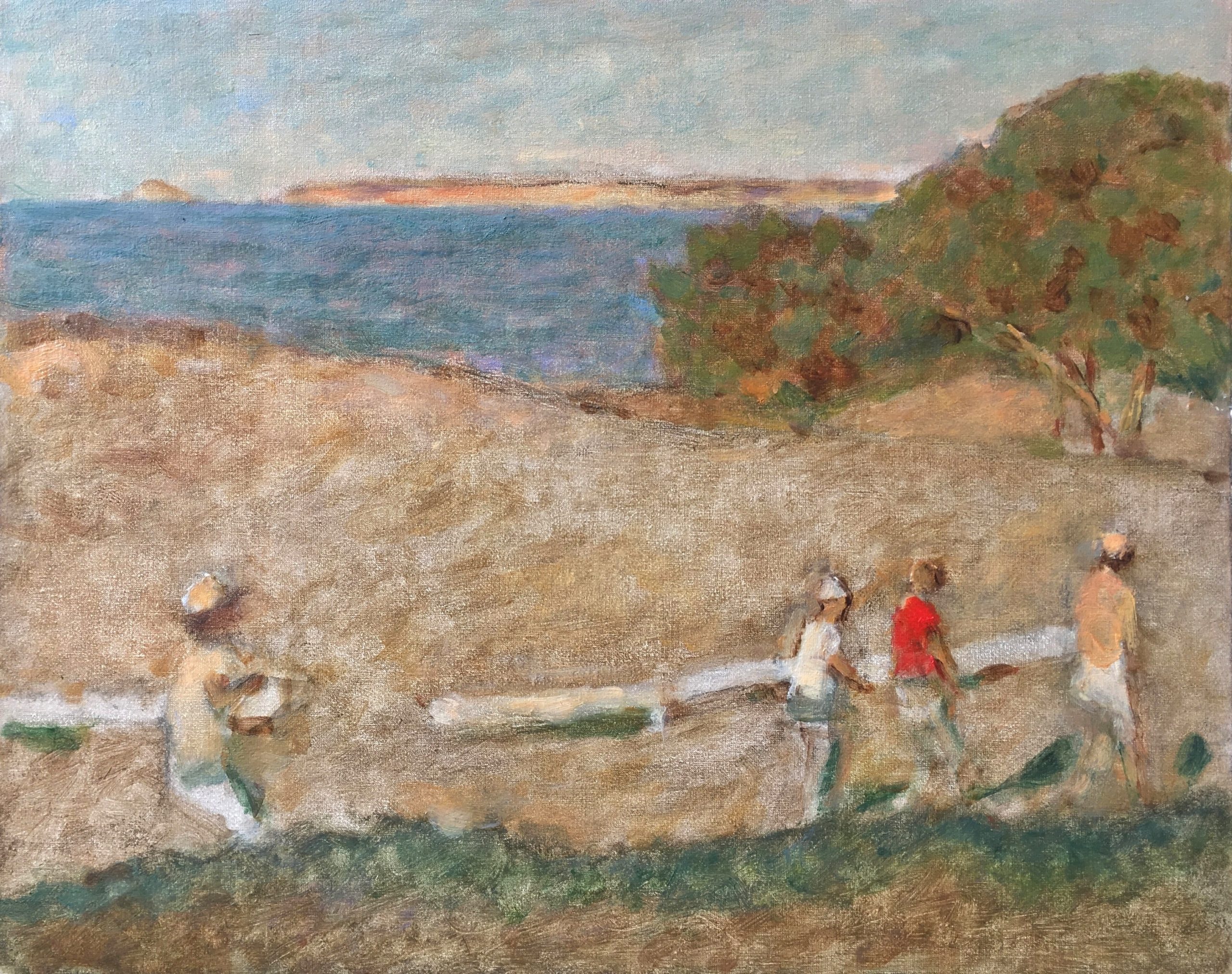 Passants 40 x 50 cm huile sur toile