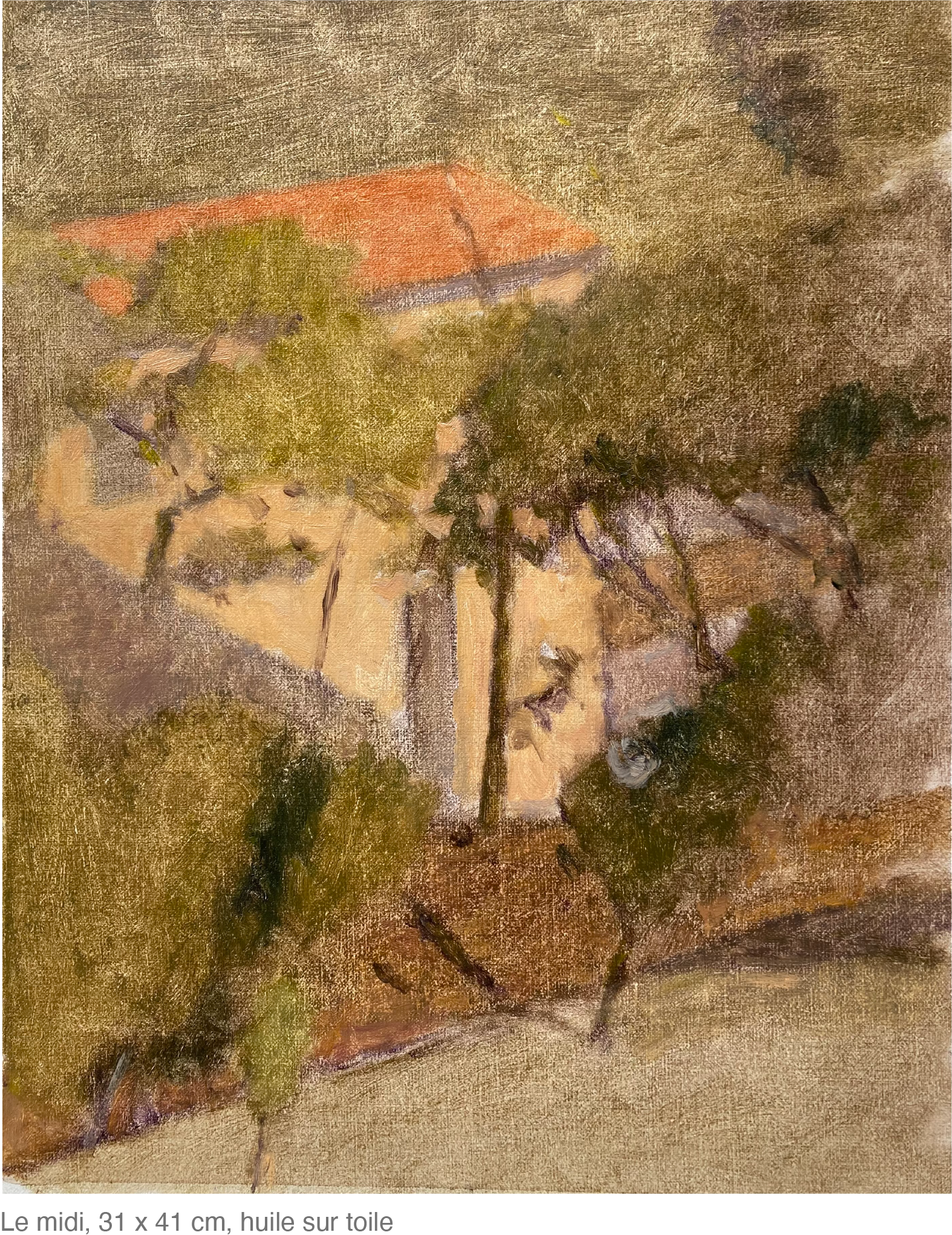 Le midi, 33 x 41 cm, huile sur toile