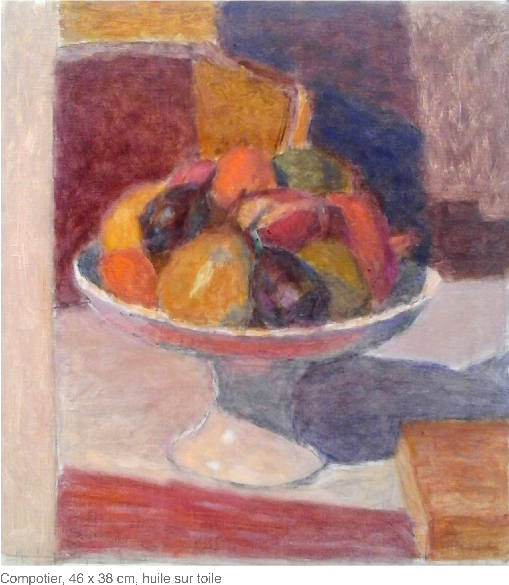 6.Compotier, 46 x 38 cm, huile sur toile